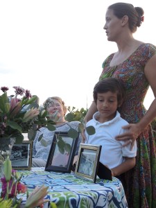 Poppy with her young son Charlie.